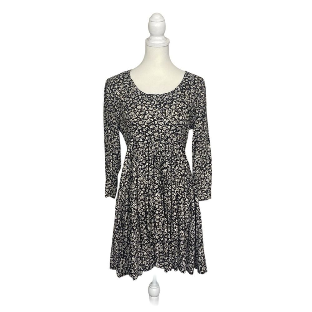 Paris Sport Club Floral Dress Fit Flare Mini Cottagecore Long Sleeve Babydoll